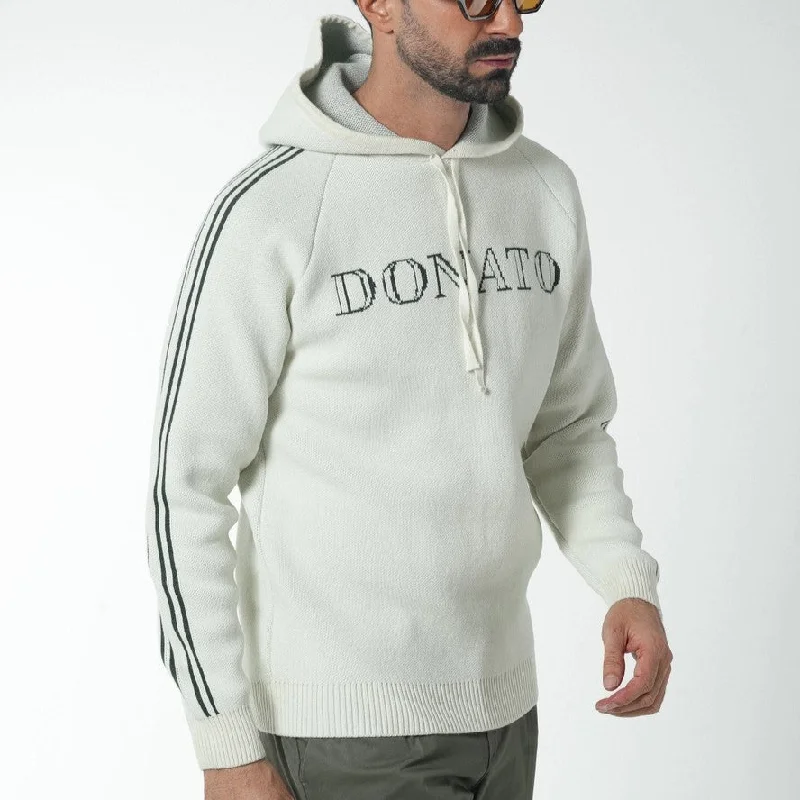 Fashionable And Versatile Donato Perola hooded pullover white