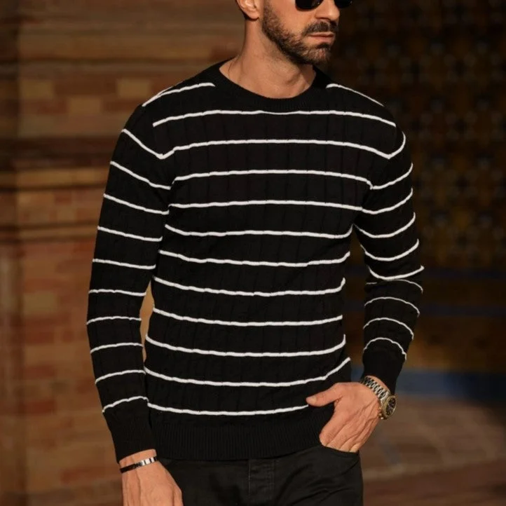 Casual Street Donato Rayas lightweight cotton sweater black/white