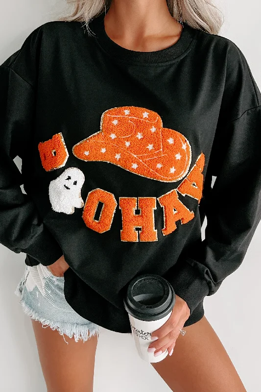 Ghost Country Oversized Patch Graphic Top (Black)