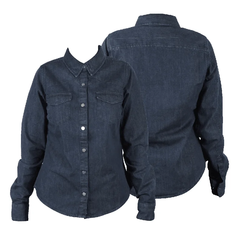 Soft Tops HD Branded Women's Dark Indigo Artist Drive HD ADV L/S Denim Shirt (S07B)