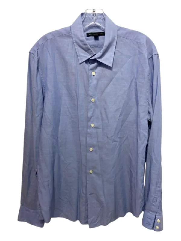 John Varvatos Size M Light blue Cotton Blend Solid Button Down Long Sleeve Shirt