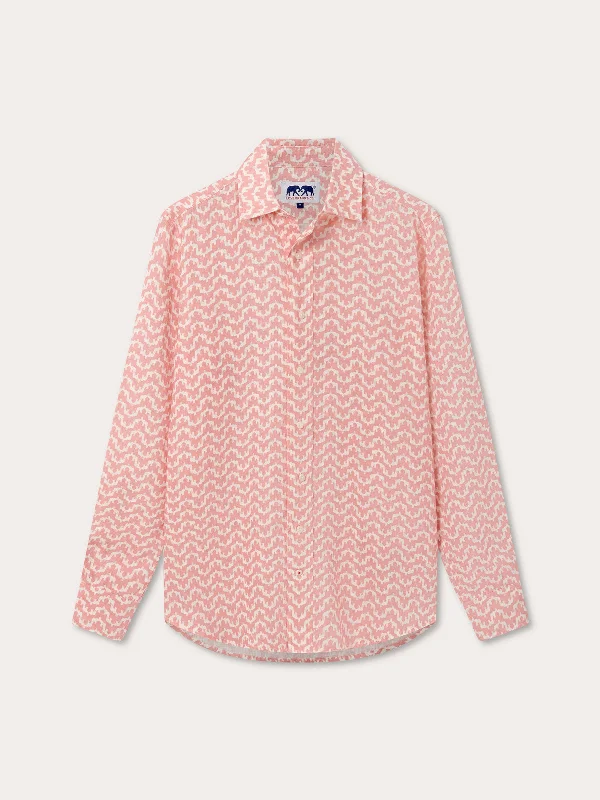 Playful Style Men's Elephant Palace Strawberry Abaco Linen Shirt