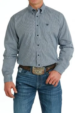 Must-have For Fashion CINCH MENS NAVY BLUE PIN STRIPE BUTTON DOWN SHIRT