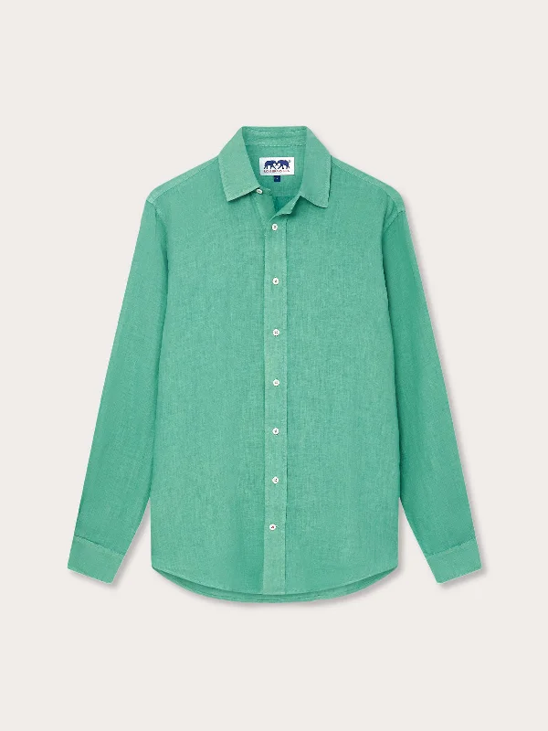 Personalized Clothing Men's Riviera Green Abaco Linen Shirt