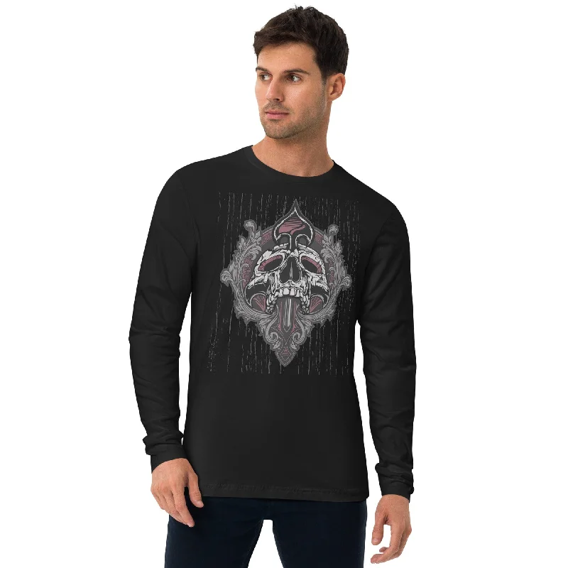 Men's Screaming Skull With Sword Long Sleeve Top