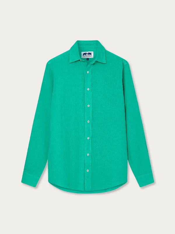 Comfortable Series Men's Sicilian Green Abaco Linen Shirt