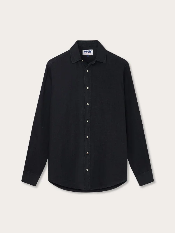 Warm Atmosphere Men's Volcanic Black Abaco Linen Shirt