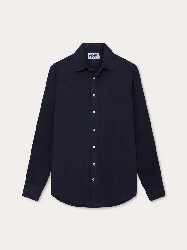 Body Design Men's Navy Blue Abaco Linen Shirt