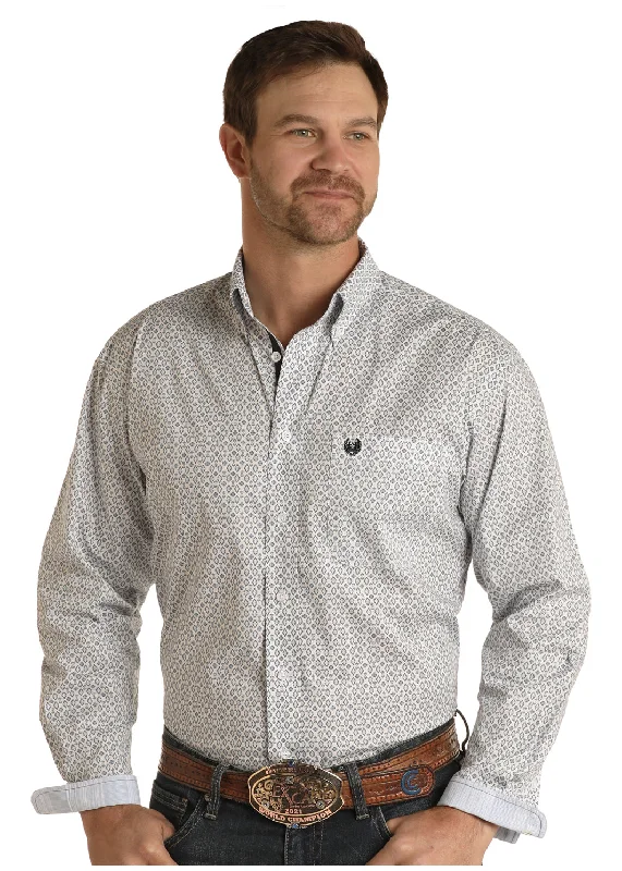 Warm Chic PANHANDLE MEN'S DIAMOND PRINT LONG SLEEVE SHIRT