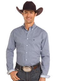 New Season Series PANHANDLE ROUGH STOCK FLEX TECH BLUE WHITE BURST LONG SLEEVE SHIRT