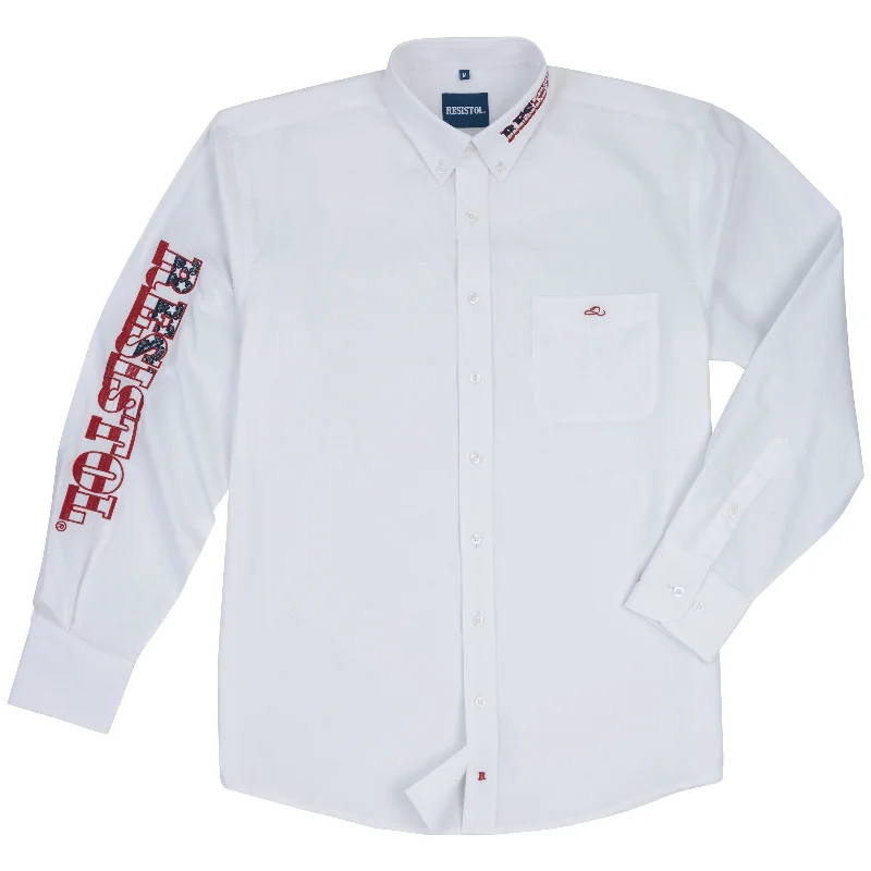 Unique Fashion RESISTOL TEAM USA WHITE LONG SLEEVE SHIRT