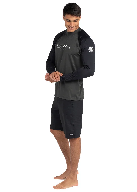 Elegant And Charming Rip Curl Mens Shockwave Relaxed Long Sleeve Rash Guard