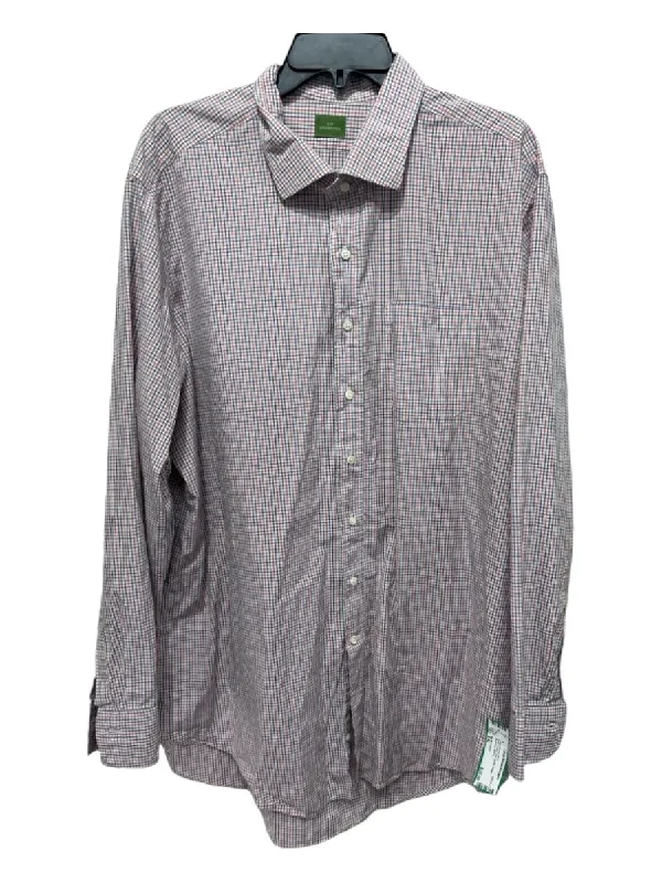 Sid Mashburn Size XXL Multi Cotton Grid Button Down Men's Long Sleeve Shirt