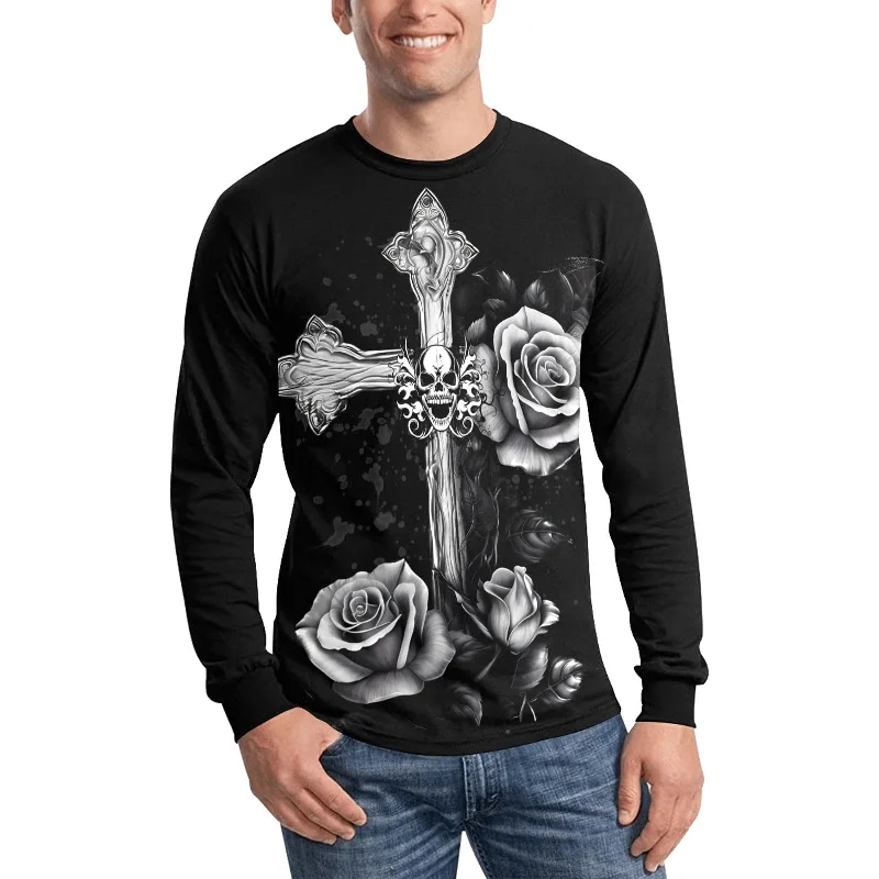 Skull Butterfly Men's Long Sleeve Top