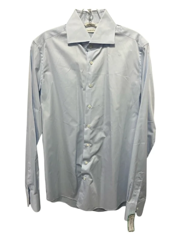 Suitsupply Size 15.5 Light blue Cotton Blend Solid Button Down Long Sleeve Shirt