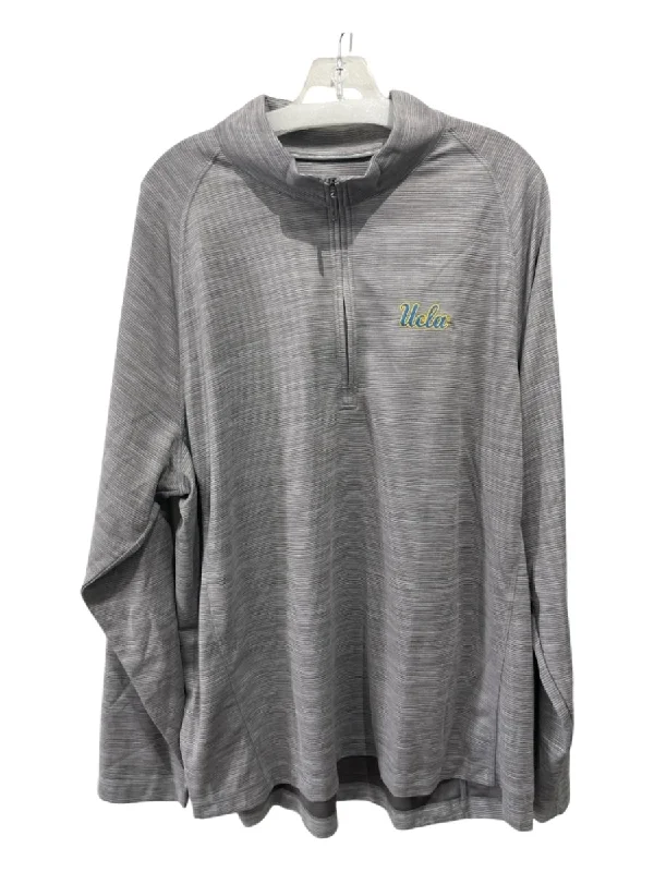 Tommy Bahama NWT Size XL Gray Synthetic Solid Quarter Zip Long Sleeve Shirt