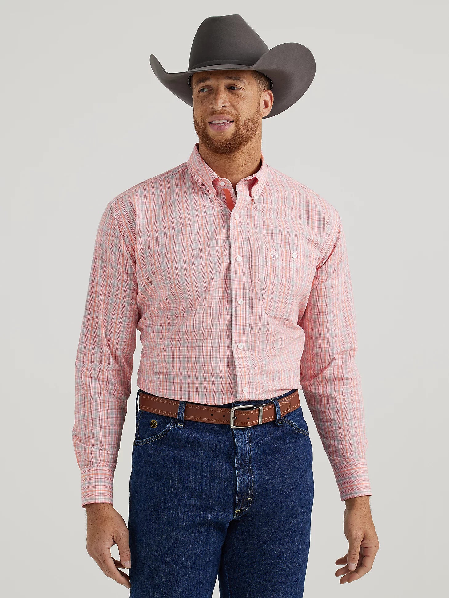 Fresh Comfort WRANGLER GEORGE STRAIT FIESTA RED LONG SLEEVE SHIRT