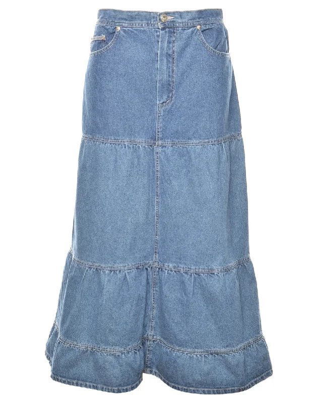 A-Line Denim Skirt - L