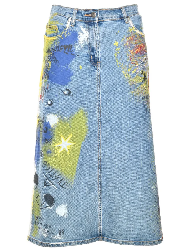 A-Line Denim Skirt - M