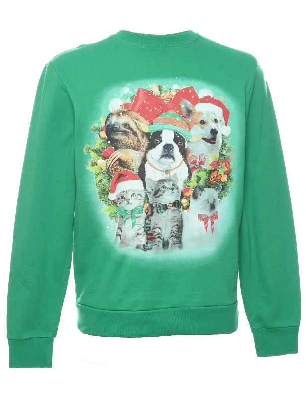 Animal Design Christmas Sweatshirt - S