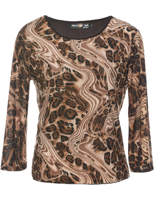 Animal Print Evening Top - L