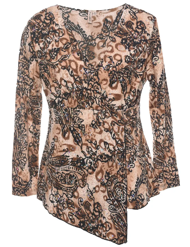 Animal Print Evening Top - M