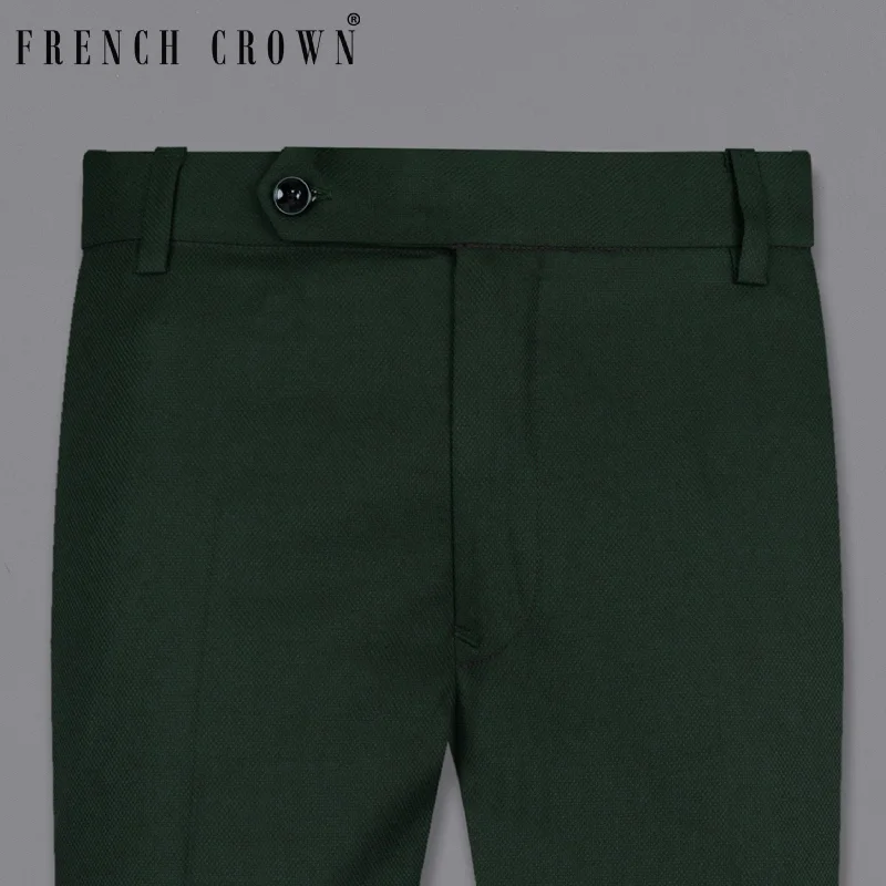 Celtic Green Textured Wool Rich Pant