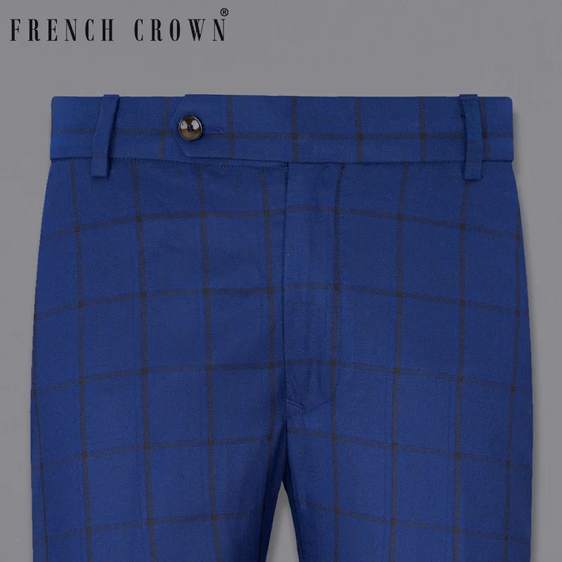 Deep Sapphire Windowpane Pant