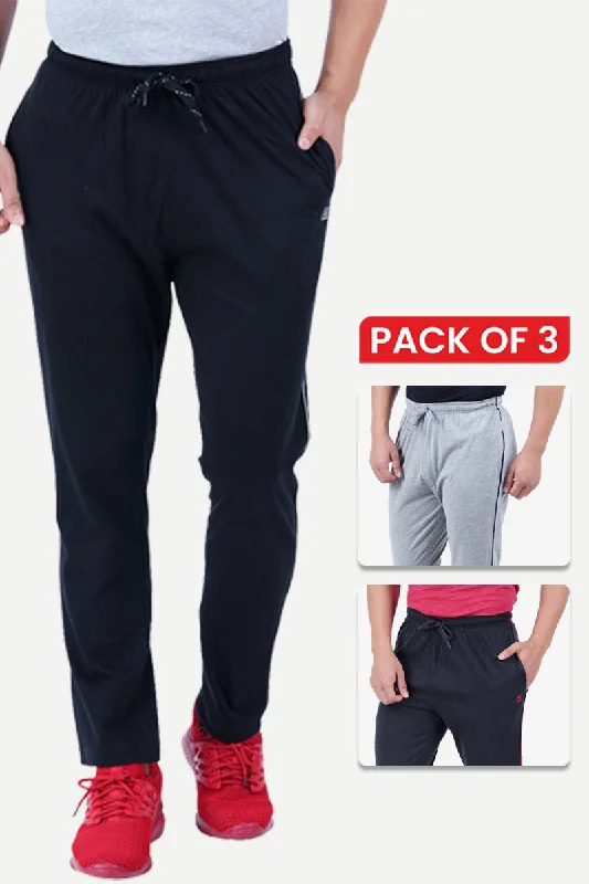 Track Pants - Jogging Bottoms For Mens Combo Pack Of 3 | Ariser