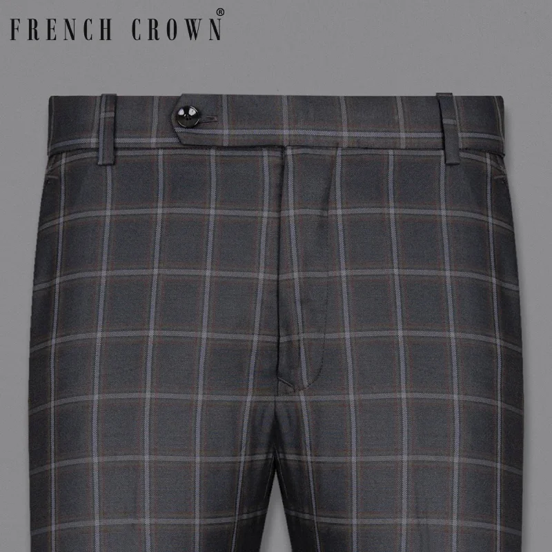 Tundora Gray windowpane Wool Rich Pant