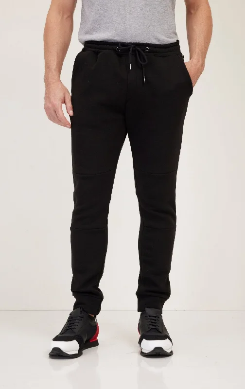 Leisure Sports Fitted Drawstring Sweatpants - Black