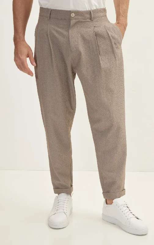 Sports Trend Waffle Stretch Beach Day Pants - Brown