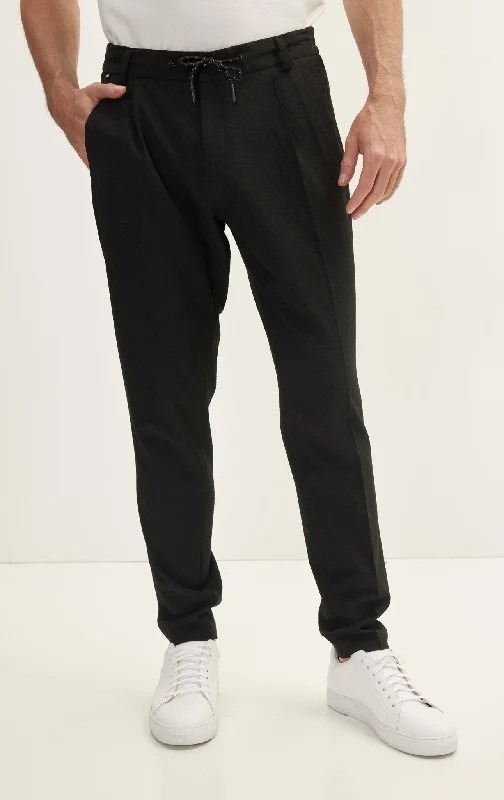 Classic Choice Casual Drawstring Pants - Black