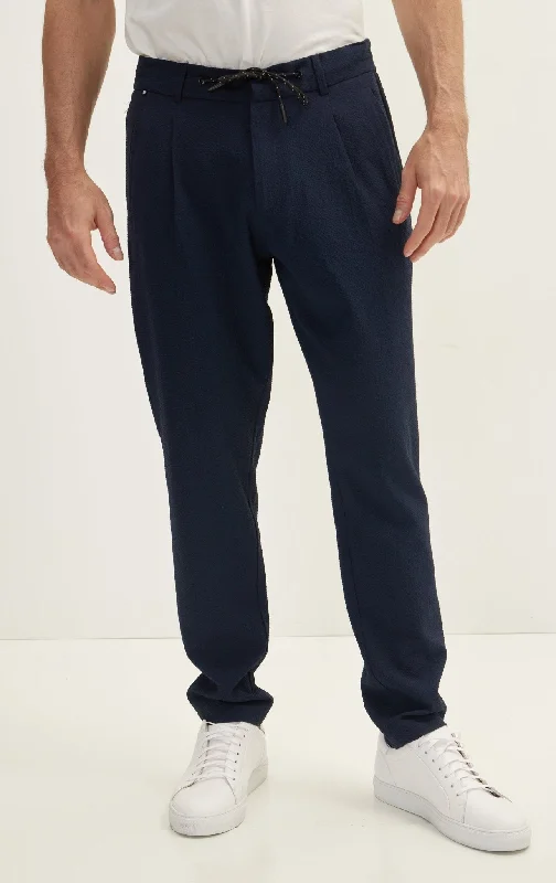 Luxury Customization Casual Drawstring Pants - Navy