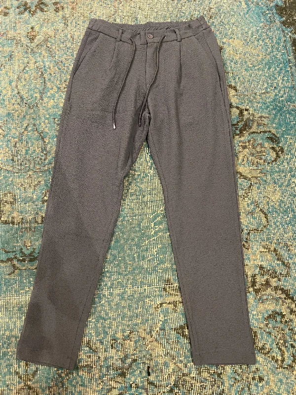 Fresh And Fashionable Front Pleated Waffle Pants - Anthracite