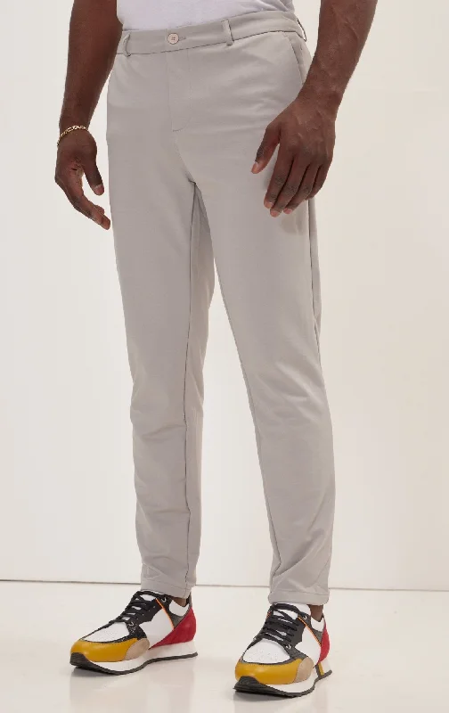 Classic Retro Tapered No-Wrinkle Tech Pants - Grey