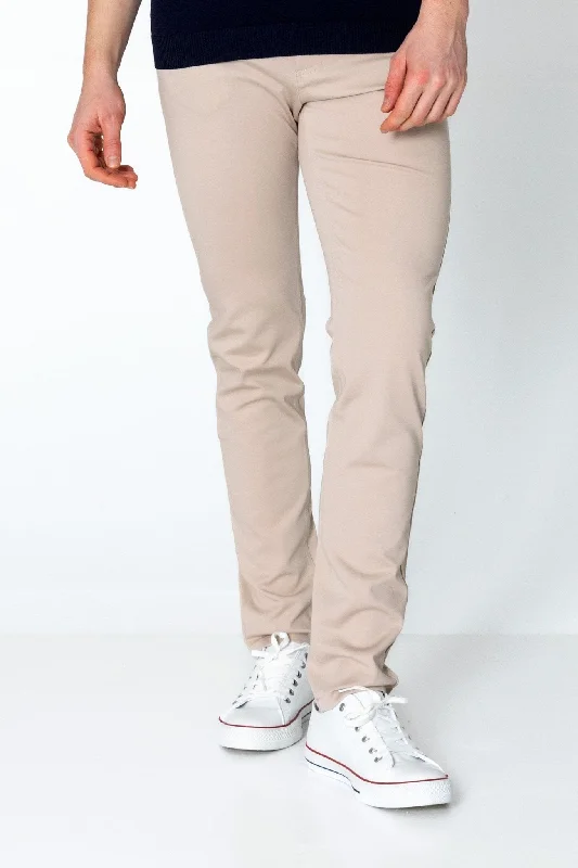 Youthful Vitality Lightweight Fitted Casual Pants - Beige
