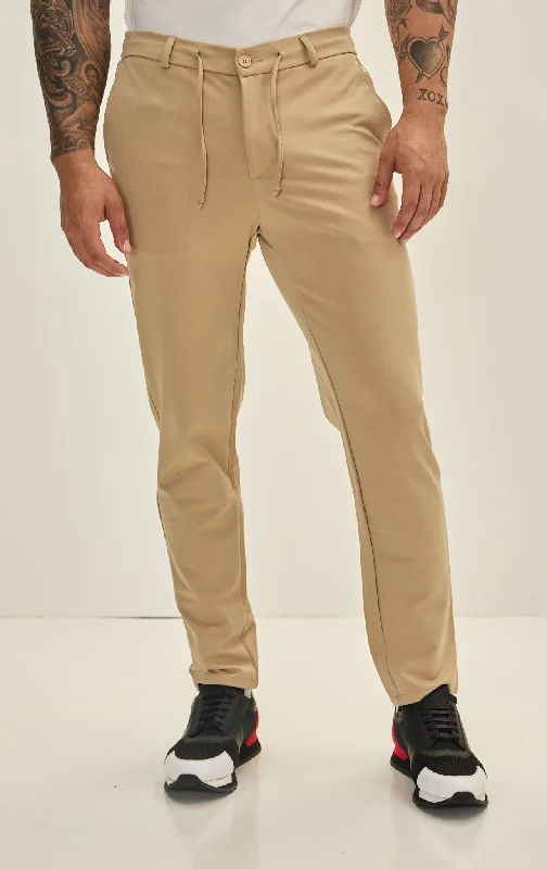 Fresh And Natural Fitted Casual Everyday Pants - Stone