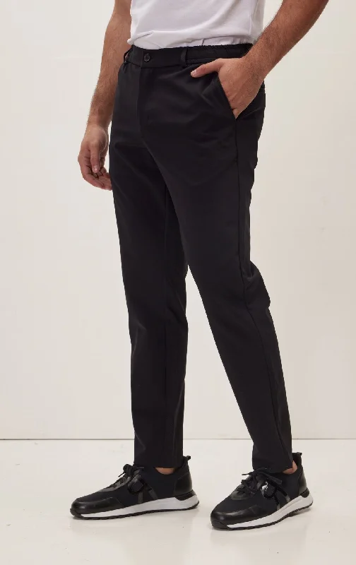 Warm Atmosphere Wrinkle Free Tapered Travel Pants - Black