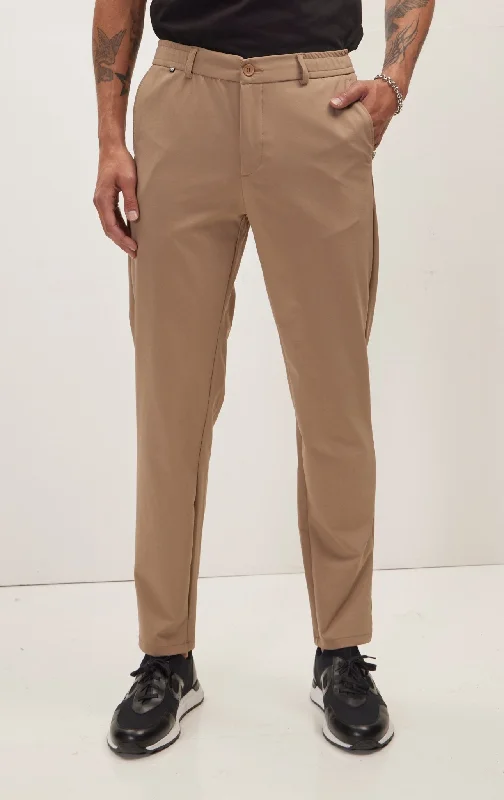 Stunning Fashion Wrinkle Free Tapered Travel Pants - Camel
