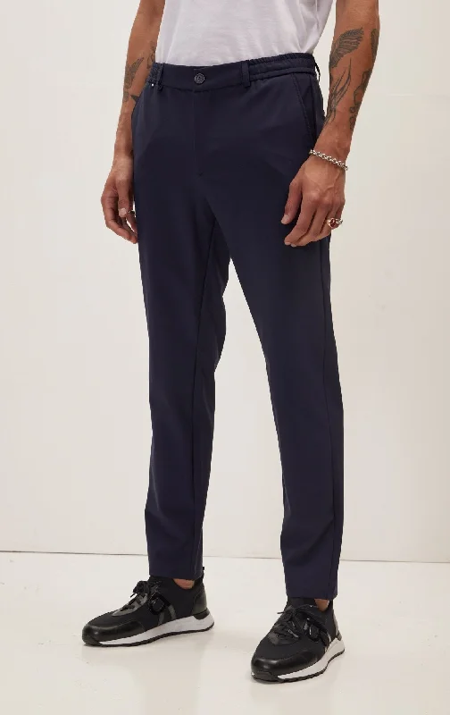 Exclusive Customization Wrinkle Free Tapered Travel Pants - Navy