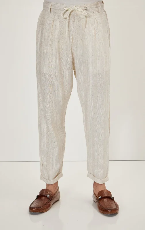 Fashionable Items Linen Pants - Beige