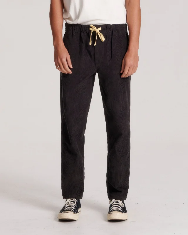 Slightly Flared Design All Day Cord Pant  - Vintage Black