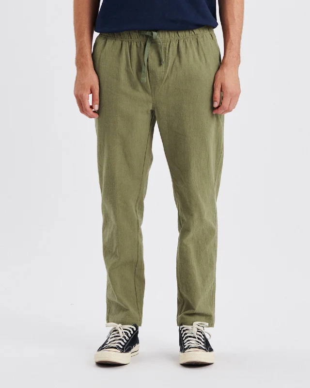 Sporty Comfort Cruiser Linen Pant - Fatigue