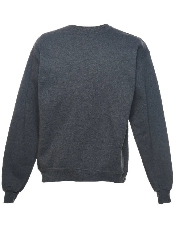 Effortless Outfits Dark Grey Plain Sweatshirt - L