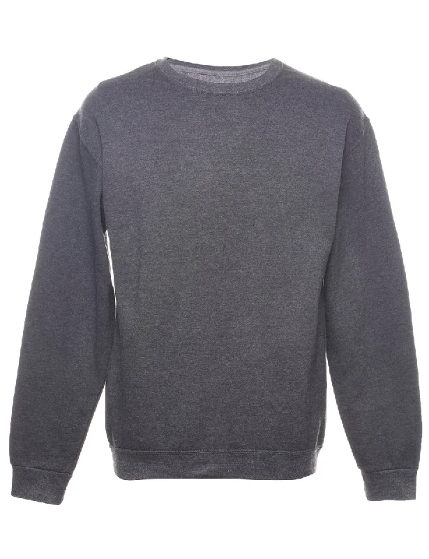 Light Fit Dark Grey Plain Sweatshirt - M