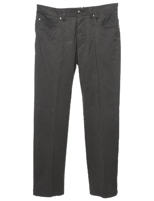 Soft Casuals Dark Grey Slim Fit Dark Grey Trousers - W34 L32
