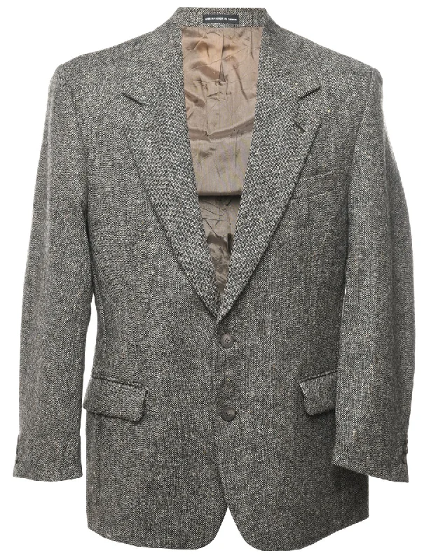 Casual Ease Dark Grey Textured Blazer - L