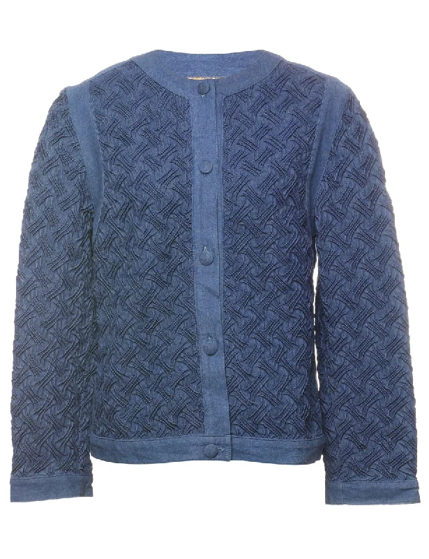Versatile Comfort Wear Dark Wash 1980s Denim Jacket - M
