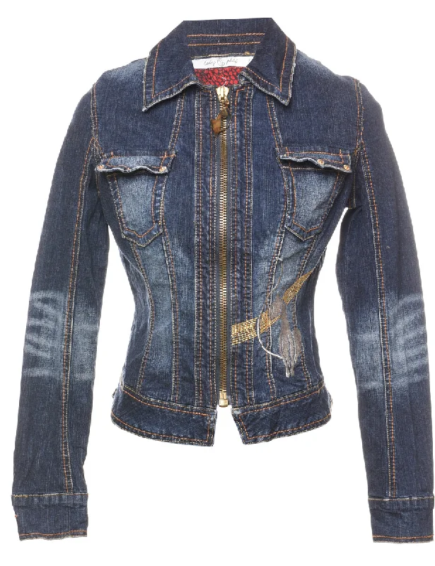 Modern Comfort Wear Dark Wash Baby Phat Denim Jacket - M